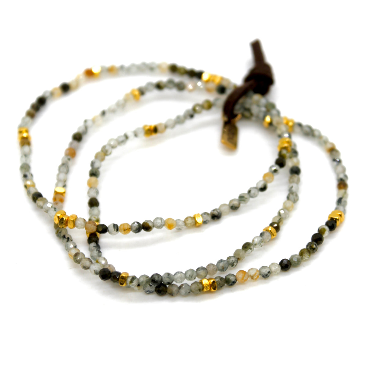 Luxury Mini Faceted Prehnite Stone Bracelet - BC-639