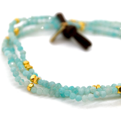 Luxury Mini Faceted Amazonite Stone Bracelet - BC-641