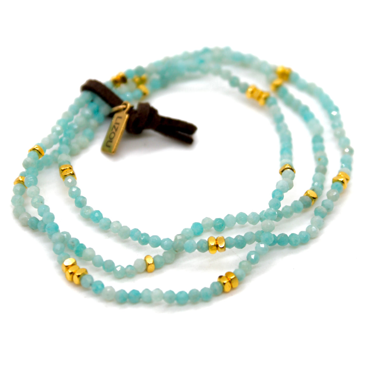 Luxury Mini Faceted Amazonite Stone Bracelet - BC-641
