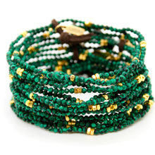 Load image into Gallery viewer, Luxury Mini Faceted Malachite Stone Bracelet - BC-644
