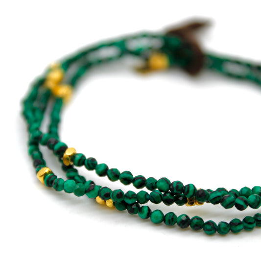 Luxury Mini Faceted Malachite Stone Bracelet - BC-644