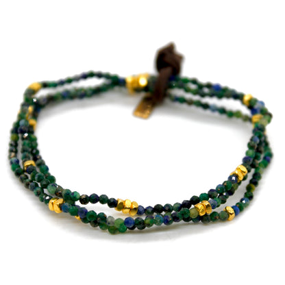 Luxury Mini Faceted Phoenix Lapis Stone Bracelet - BC-646