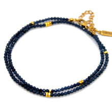 Load image into Gallery viewer, Sapphire Stone and Gold Luxury Short Necklace - NC-600
