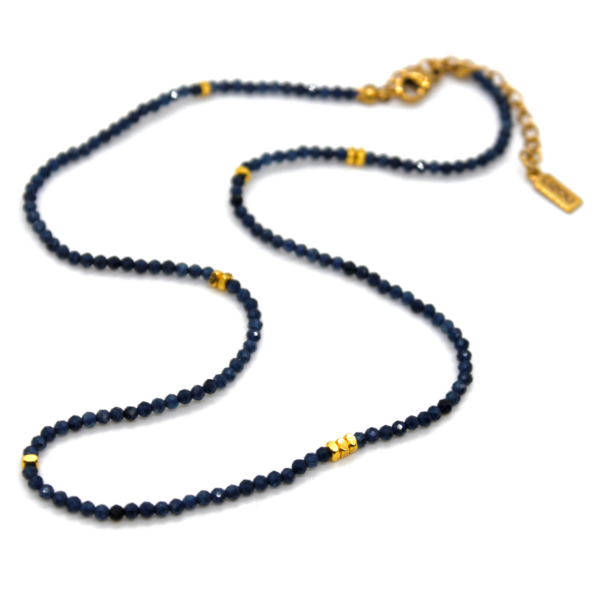 Sapphire Stone and Gold Luxury Short Necklace - NC-600
