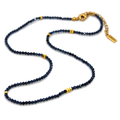Sapphire Stone and Gold Luxury Short Necklace - NC-600