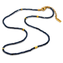 Load image into Gallery viewer, Sapphire Stone and Gold Luxury Short Necklace - NC-600

