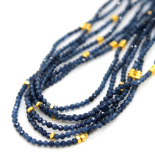 Load image into Gallery viewer, Sapphire Stone and Gold Luxury Short Necklace - NC-600
