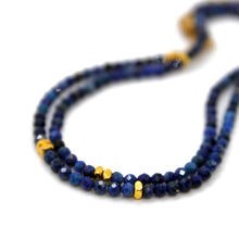 Load image into Gallery viewer, Lapis Lazuli Stone and Gold Luxury Short Necklace - NC-601
