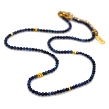 Load image into Gallery viewer, Lapis Lazuli Stone and Gold Luxury Short Necklace - NC-601
