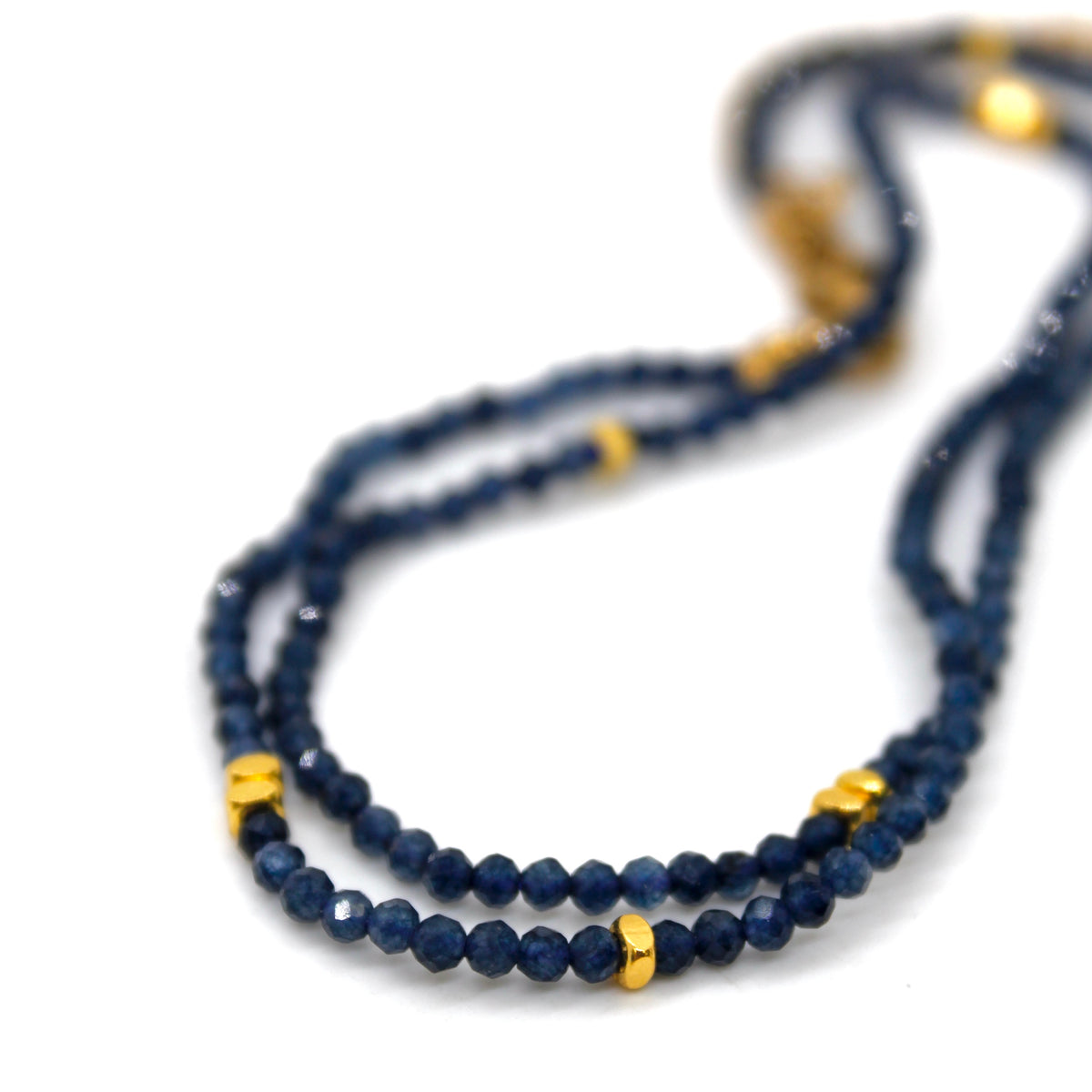 Sapphire Stone and Gold Luxury Short Necklace - NC-600