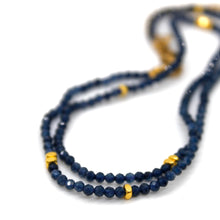 Load image into Gallery viewer, Sapphire Stone and Gold Luxury Short Necklace - NC-600
