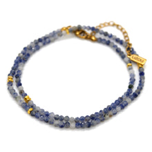 Load image into Gallery viewer, Sodalite Stone and Gold Luxury Short Necklace - NC-602
