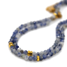 Load image into Gallery viewer, Sodalite Stone and Gold Luxury Short Necklace - NC-602
