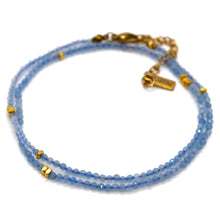 Load image into Gallery viewer, Aquamarine Stone and Gold Luxury Short Necklace - NC-603
