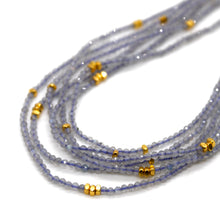 Load image into Gallery viewer, Labradorite Stone and Gold Luxury Short Necklace - NC-604
