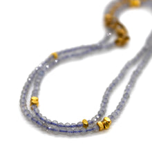Load image into Gallery viewer, Labradorite Stone and Gold Luxury Short Necklace - NC-604
