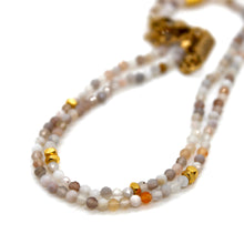 Load image into Gallery viewer, Persian Agate Stone and Gold Luxury Short Necklace - NC-605

