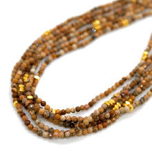 Load image into Gallery viewer, Picture Jasper Stone and Gold Luxury Short Necklace - NC-606
