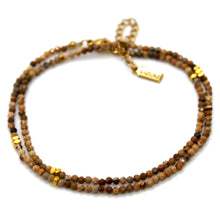 Load image into Gallery viewer, Picture Jasper Stone and Gold Luxury Short Necklace - NC-606

