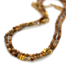 Load image into Gallery viewer, Picture Jasper Stone and Gold Luxury Short Necklace - NC-606
