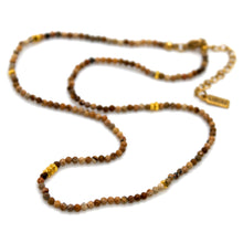 Load image into Gallery viewer, Picture Jasper Stone and Gold Luxury Short Necklace - NC-606
