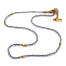 Load image into Gallery viewer, Labradorite Stone and Gold Luxury Short Necklace - NC-604

