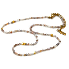 Load image into Gallery viewer, Persian Agate Stone and Gold Luxury Short Necklace - NC-605
