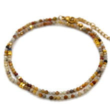 Load image into Gallery viewer, Agate Stone and Gold Luxury Short Necklace - NC-607

