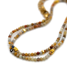 Load image into Gallery viewer, Agate Stone and Gold Luxury Short Necklace - NC-607
