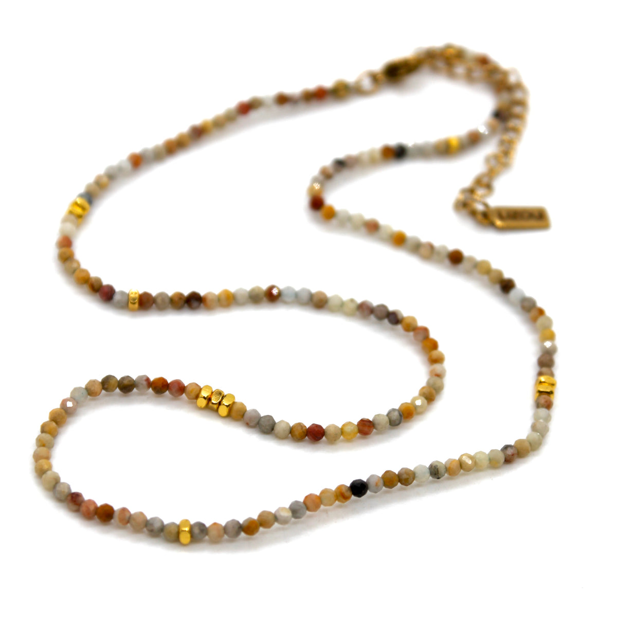 Agate Stone and Gold Luxury Short Necklace - NC-607