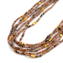 Load image into Gallery viewer, Rhodochrosite Stone and Gold Luxury Short Necklace - NC-608
