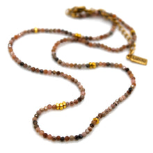 Load image into Gallery viewer, Rhodochrosite Stone and Gold Luxury Short Necklace - NC-608
