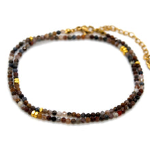 Load image into Gallery viewer, Pietersite Stone and Gold Luxury Short Necklace - NC-609
