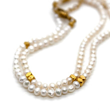Load image into Gallery viewer, Freshwater Pearl and Gold Luxury Short Necklace - NC-610
