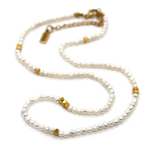 Load image into Gallery viewer, Freshwater Pearl and Gold Luxury Short Necklace - NC-610

