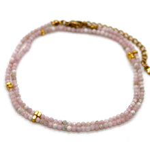 Load image into Gallery viewer, Pink Opal Stone and Gold Luxury Short Necklace - NC-613
