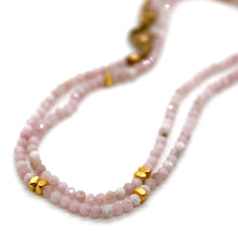 Load image into Gallery viewer, Pink Opal Stone and Gold Luxury Short Necklace - NC-613
