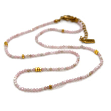 Load image into Gallery viewer, Pink Opal Stone and Gold Luxury Short Necklace - NC-613

