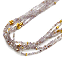 Load image into Gallery viewer, Amethyst Quartz Stone and Gold Luxury Short Necklace - NC-615
