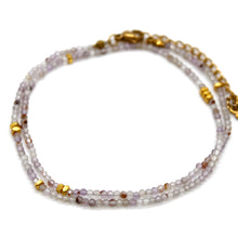 Load image into Gallery viewer, Amethyst Quartz Stone and Gold Luxury Short Necklace - NC-615

