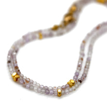 Load image into Gallery viewer, Amethyst Quartz Stone and Gold Luxury Short Necklace - NC-615
