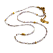 Load image into Gallery viewer, Amethyst Quartz Stone and Gold Luxury Short Necklace - NC-615
