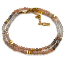 Load image into Gallery viewer, Gradient Sunstone and Gold Luxury Short Necklace - NC-616
