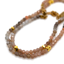 Load image into Gallery viewer, Gradient Sunstone and Gold Luxury Short Necklace - NC-616
