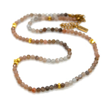 Load image into Gallery viewer, Gradient Sunstone and Gold Luxury Short Necklace - NC-616
