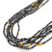 Load image into Gallery viewer, Iolite Stone and Gold Luxury Short Necklace - NC-617

