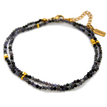 Load image into Gallery viewer, Iolite Stone and Gold Luxury Short Necklace - NC-617
