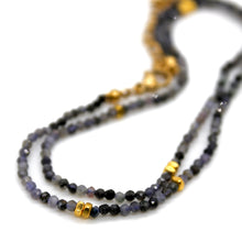 Load image into Gallery viewer, Iolite Stone and Gold Luxury Short Necklace - NC-617
