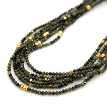 Load image into Gallery viewer, Dragon's Blood Jasper Stone and Gold Luxury Short Necklace - NC-619
