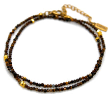 Load image into Gallery viewer, Tiger's Eye Stone and Gold Luxury Short Necklace - NC-621
